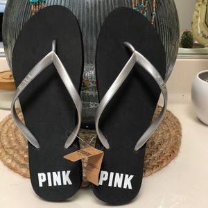 Victoria’s Secret silver flip-flops